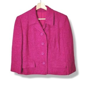 Vintage Towncliffe Hand Tailored Blazer Size S 60s Mod Chain Hem Feminine Office